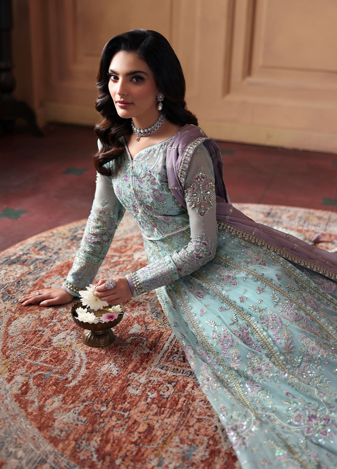 Gulaal | I Evayna Embroidered Chiffon | Delina - Official Gulaal - Agha Fabrics UK