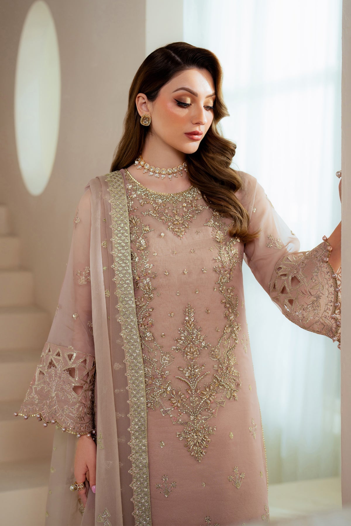 Alizeh | Aymal Chiffon | AF-BHM-4043-Jade - Official Alizeh - Agha Fabrics UK
