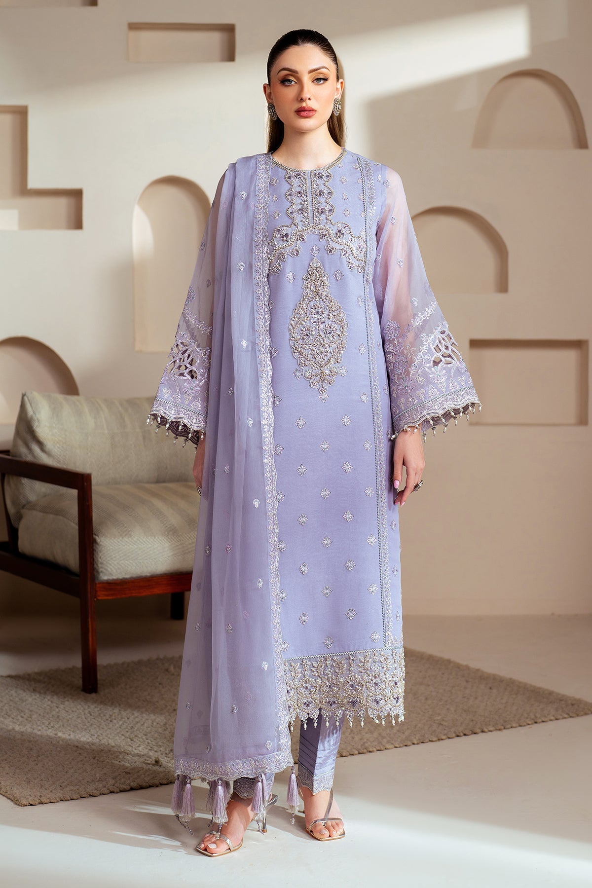 Alizeh | Aymal Chiffon | AF-BHM-4041-Marine - Official Alizeh - Agha Fabrics UK