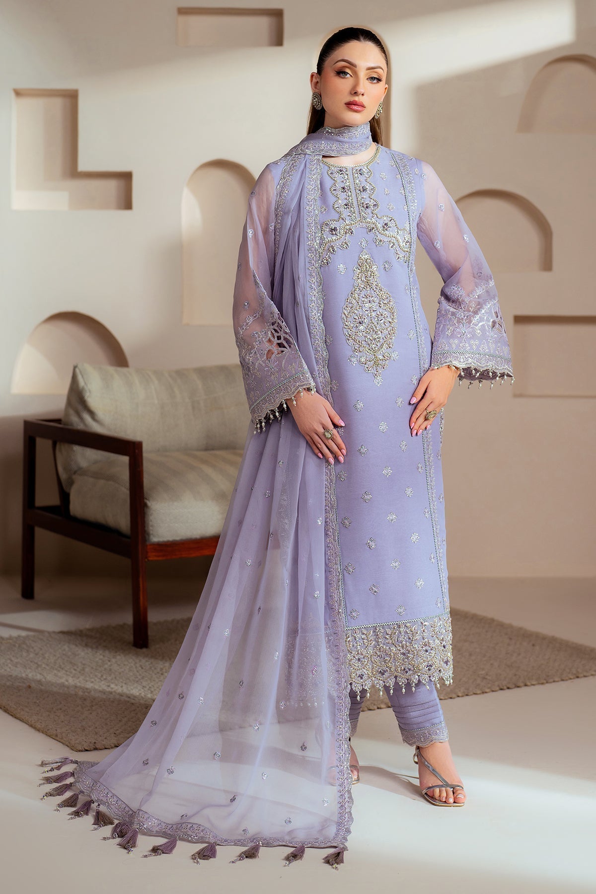 Alizeh | Aymal Chiffon | AF-BHM-4041-Marine - Official Alizeh - Agha Fabrics UK