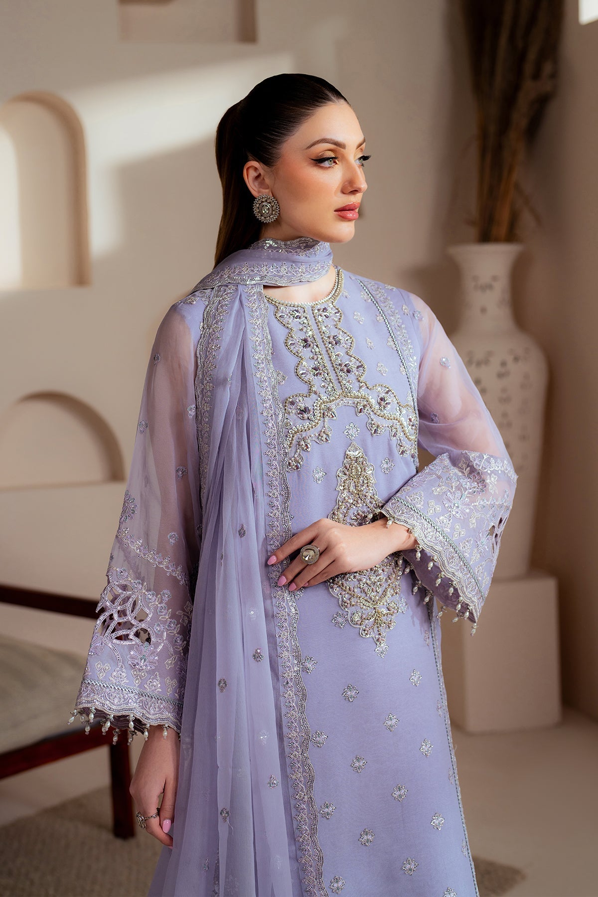 Alizeh | Aymal Chiffon | AF-BHM-4041-Marine - Official Alizeh - Agha Fabrics UK