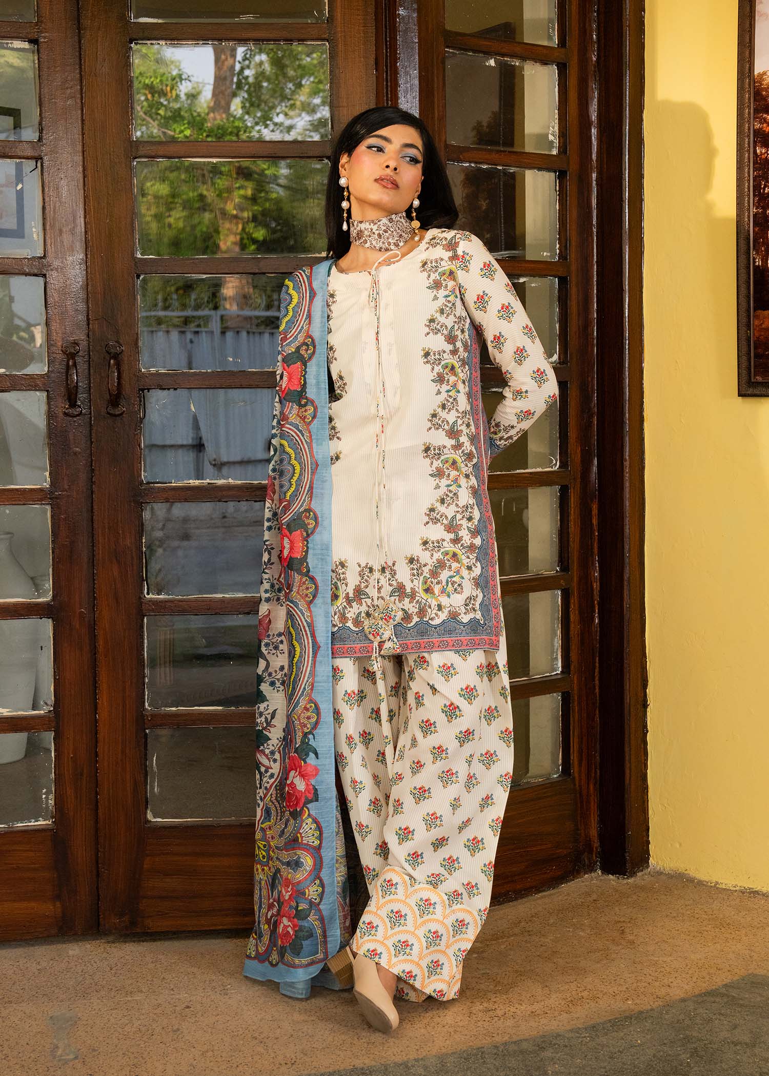 Maria Osama Khan | Retro Lawn 25 | Jasmine - Official Maria Osama Khan - Agha Fabrics UK