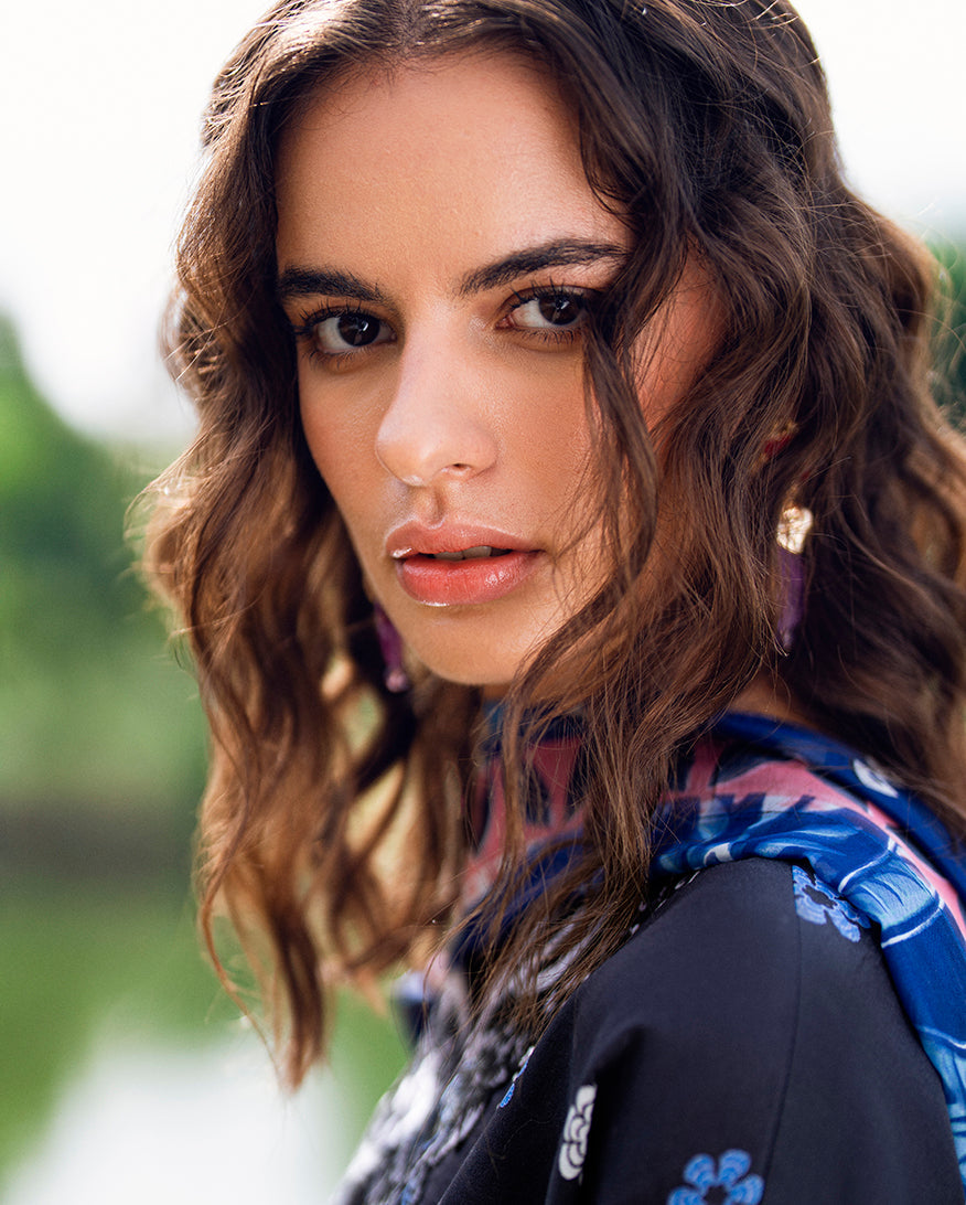 Roheenaz | Garden Veal Printed Lawn 25 | BlackBerry Frost