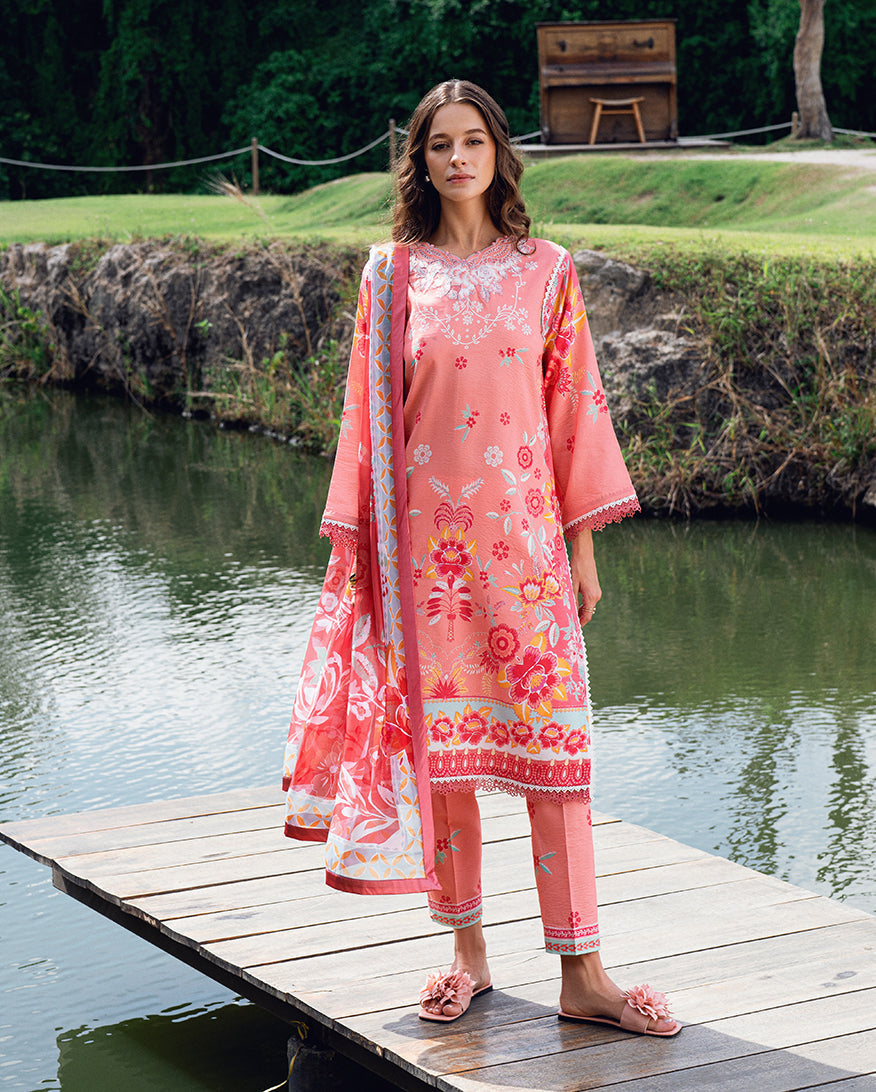 Roheenaz | Garden Veal Printed Lawn 25 | Berry Glint