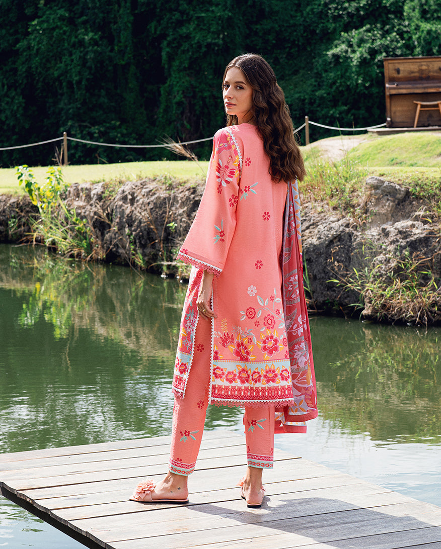 Roheenaz | Garden Veal Printed Lawn 25 | Berry Glint