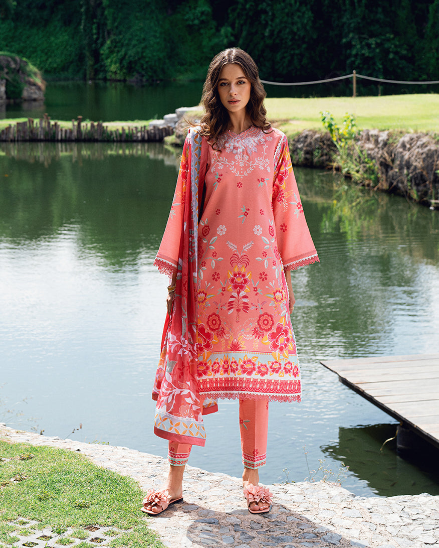 Roheenaz | Garden Veal Printed Lawn 25 | Berry Glint