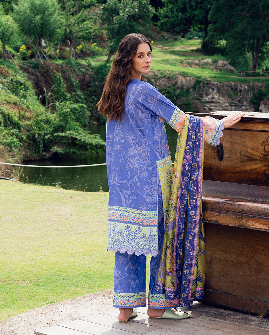 Roheenaz | Garden Veal Printed Lawn 25 | Inky Bloom