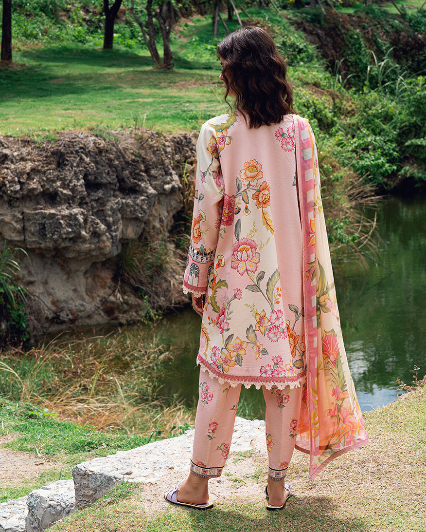 Roheenaz | Garden Veal Printed Lawn 25 | Wildflower fluff