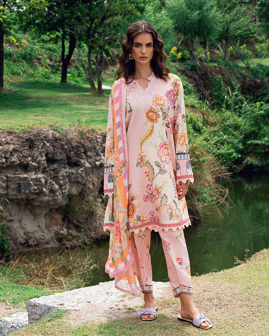 Roheenaz | Garden Veal Printed Lawn 25 | Wildflower fluff