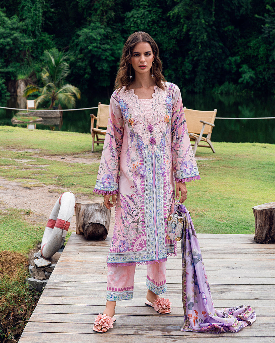 Roheenaz | Garden Veal Printed Lawn 25 | Lilac Dust