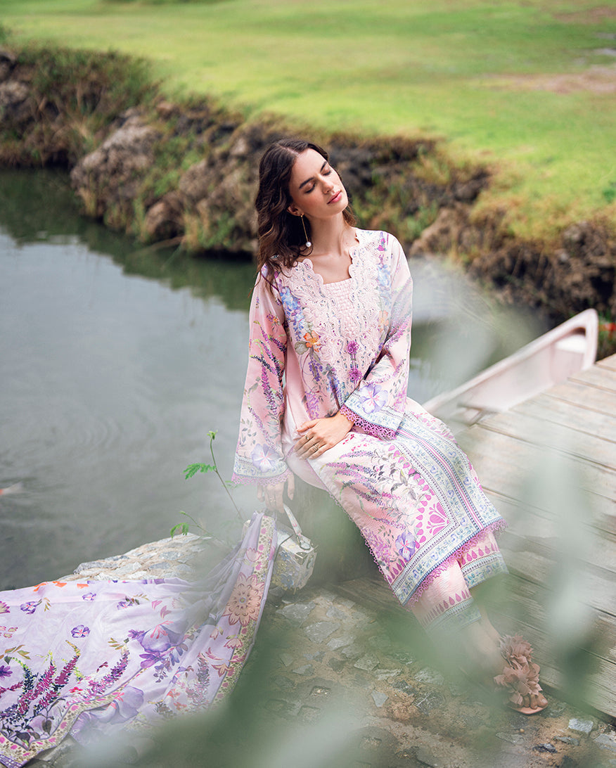 Roheenaz | Garden Veal Printed Lawn 25 | Lilac Dust