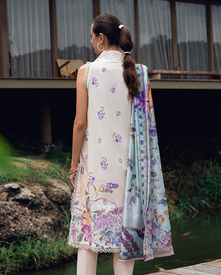 Roheenaz | Garden Veal Printed Lawn 25 | Bloom Glimmer