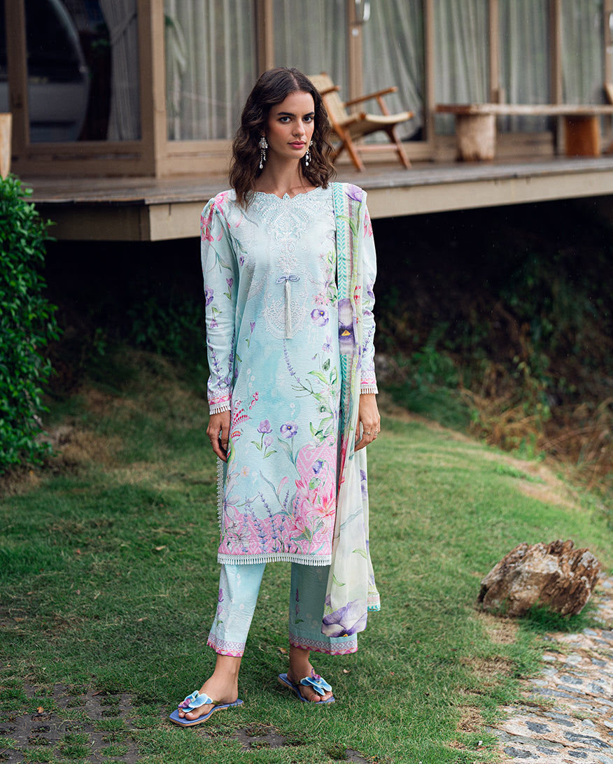 Roheenaz | Garden Veal Printed Lawn 25 | Twilight Fizz