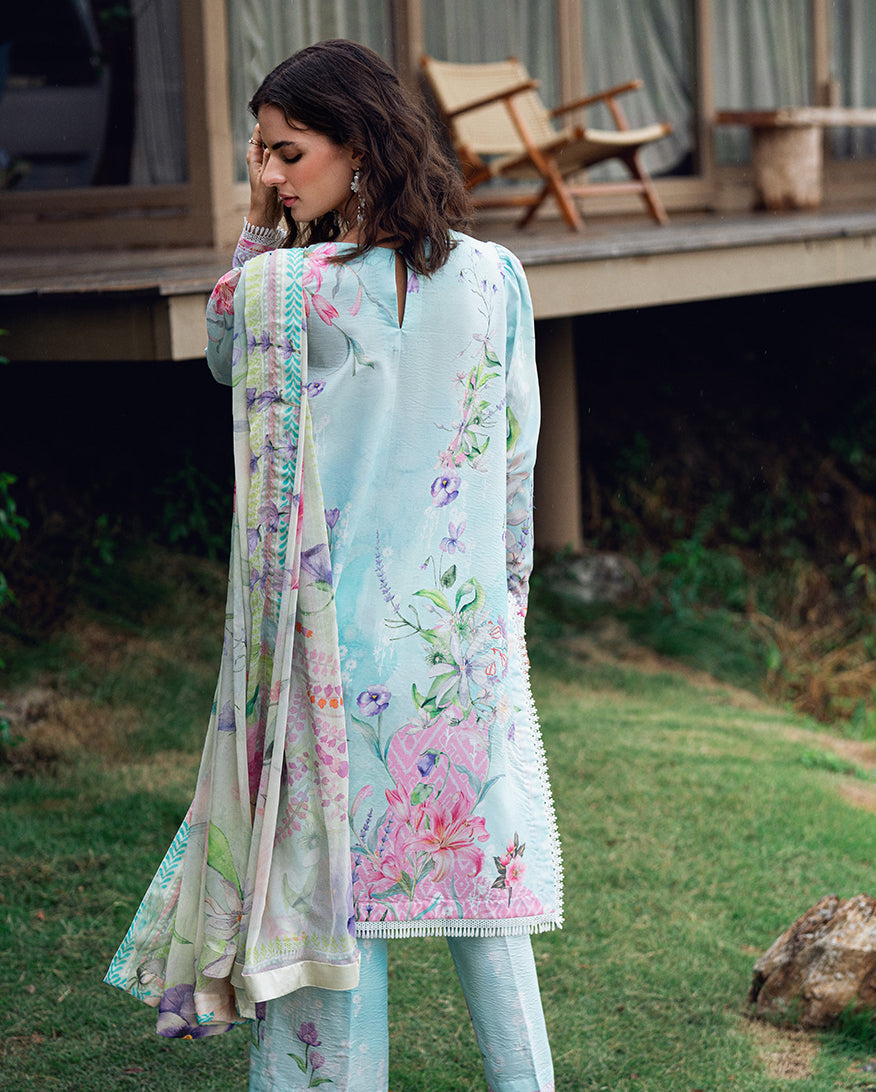 Roheenaz | Garden Veal Printed Lawn 25 | Twilight Fizz