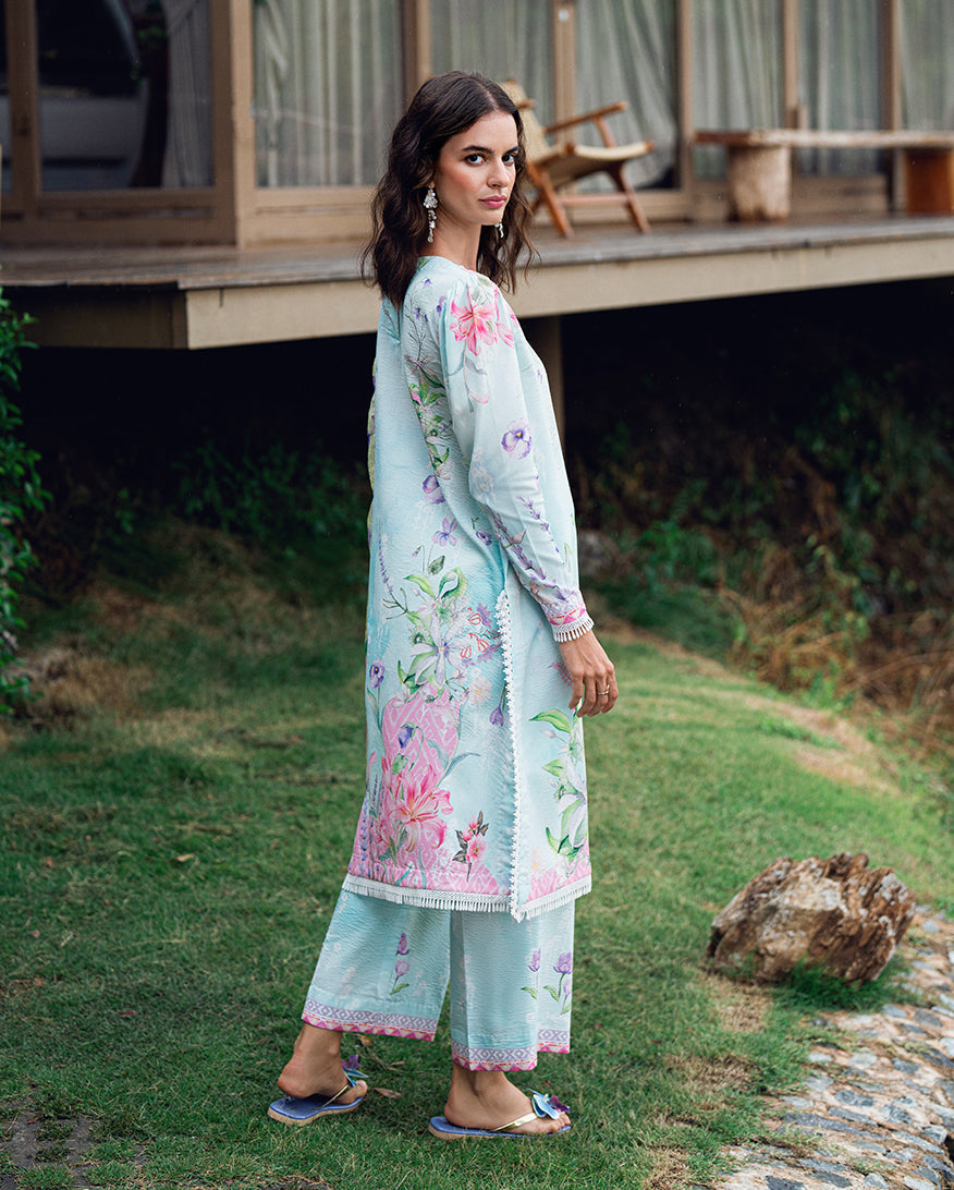 Roheenaz | Garden Veal Printed Lawn 25 | Twilight Fizz