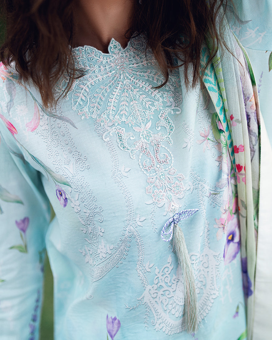 Roheenaz | Garden Veal Printed Lawn 25 | Twilight Fizz