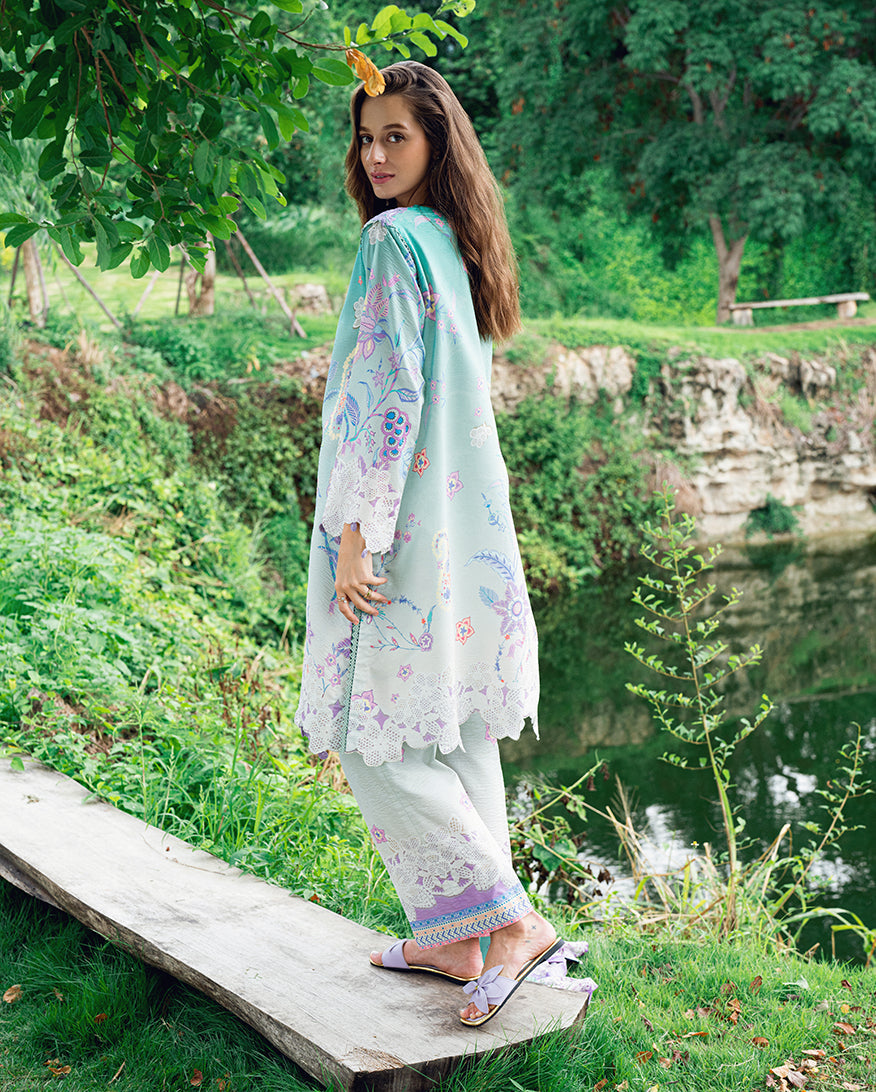 Roheenaz | Garden Veal Printed Lawn 25 | Jazmine Haze.