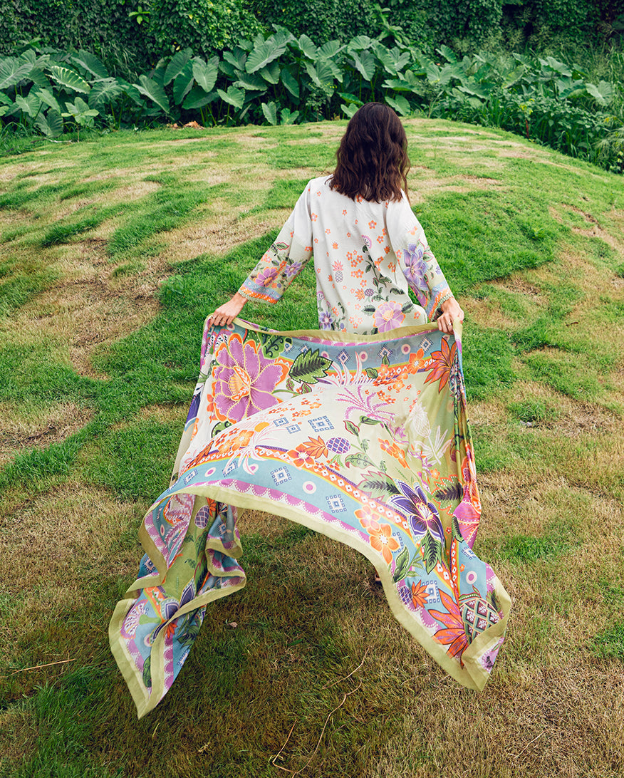 Roheenaz | Garden Veal Printed Lawn 25 | Melon Muse