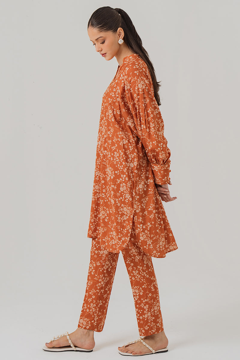 Cross Stitch | Daily Wear | RUST FLORA - Official Cross Stitch - Agha Fabrics UK