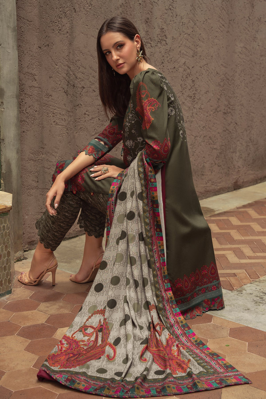 Charizma | C Prints Winter 25 | 3-PC Unstitched Printed Linen Collection CPW5-05 - Official Charizma - Agha Fabrics UK