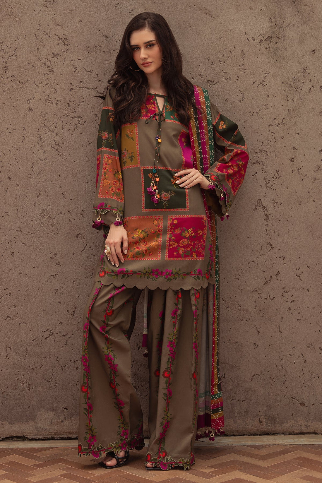 Charizma | C Prints Winter 25 | 3-PC Unstitched Printed Linen Collection CPW5-03 - Official Charizma - Agha Fabrics UK