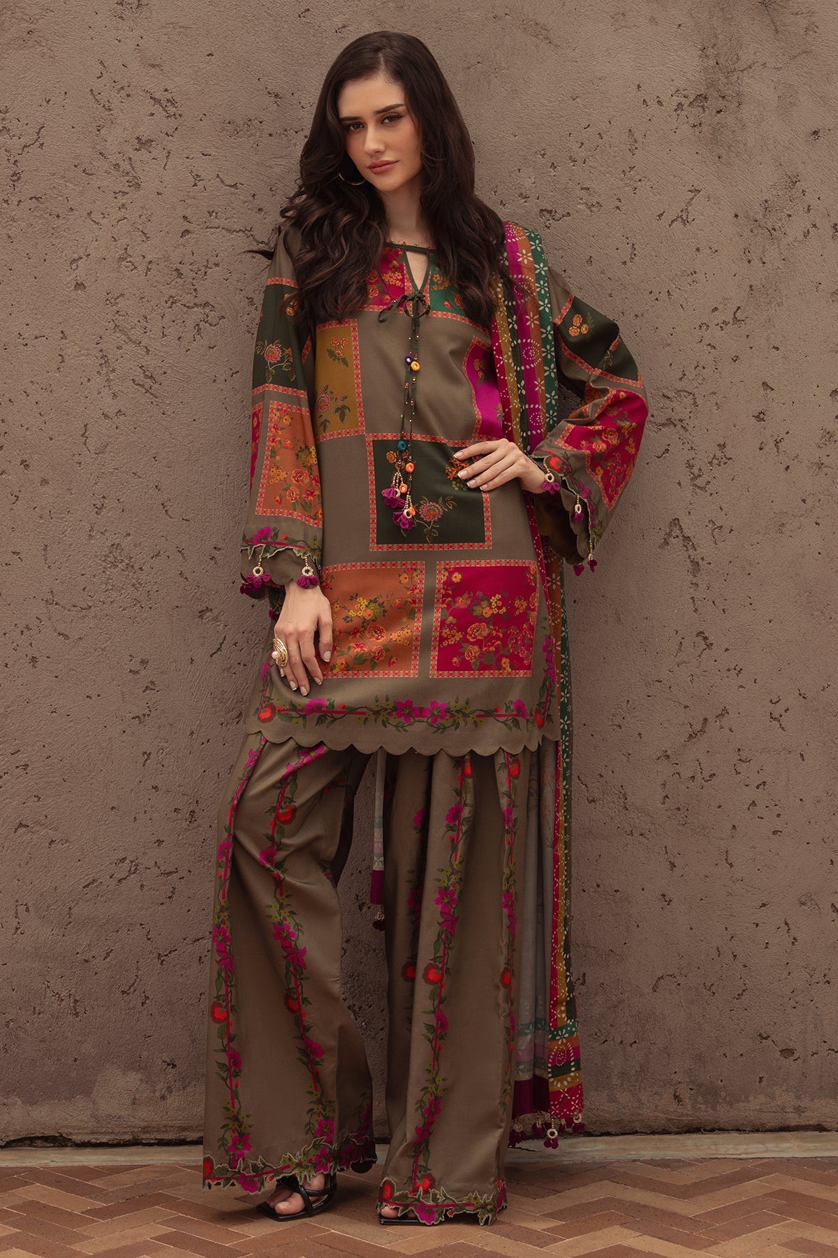 Charizma | C Prints Winter 25 | 3-PC Unstitched Printed Linen Collection CPW5-03 - Official Charizma - Agha Fabrics UK