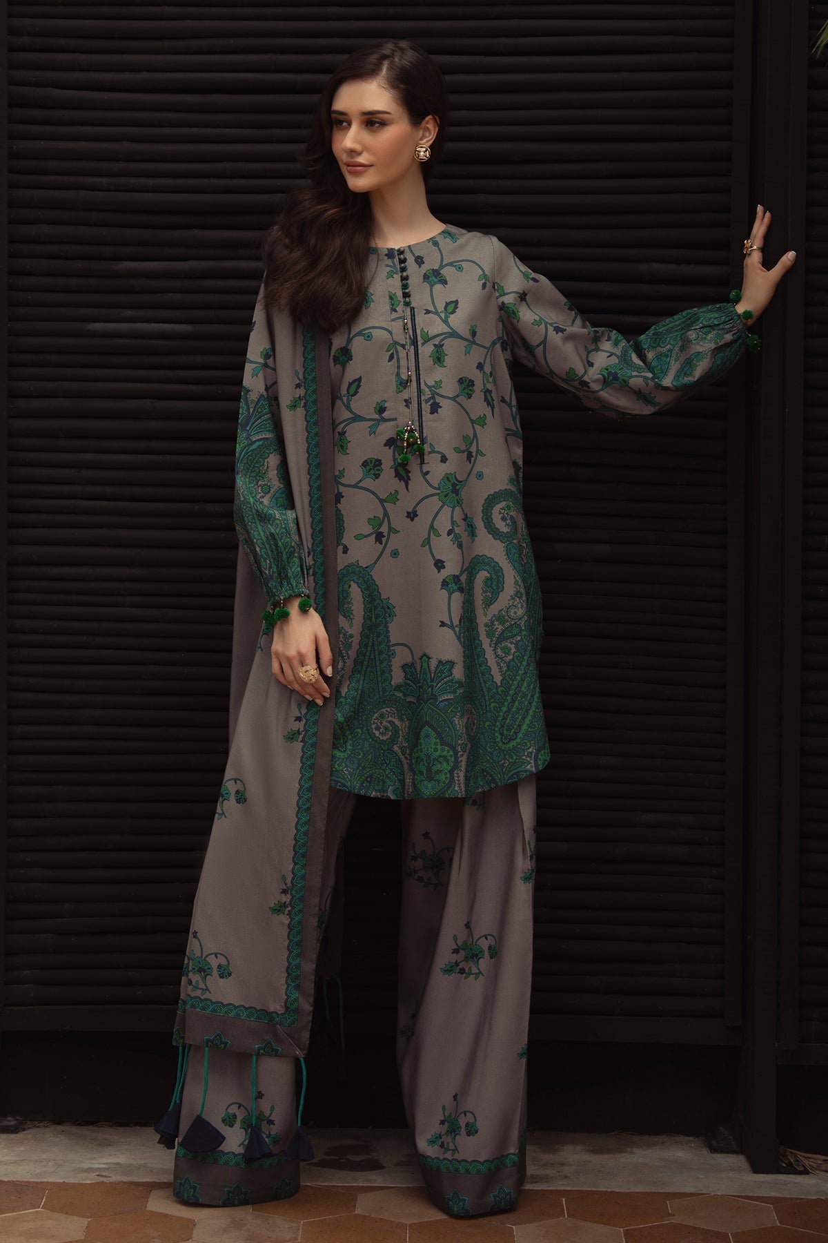 Charizma | C Prints Winter 25 | 3-PC Unstitched Printed Linen Collection CPW5-07 - Official Charizma - Agha Fabrics UK