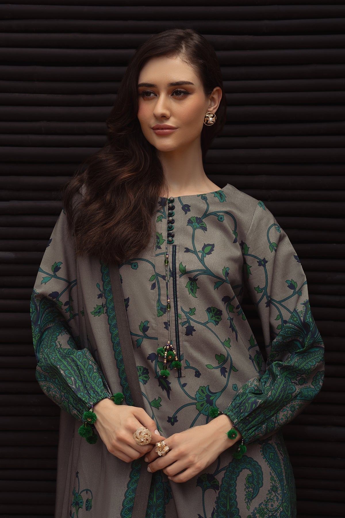 Charizma | C Prints Winter 25 | 3-PC Unstitched Printed Linen Collection CPW5-07 - Official Charizma - Agha Fabrics UK