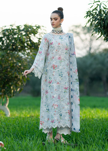 Sardinia | Printkari Lawn Edit 25 | Silver Bush