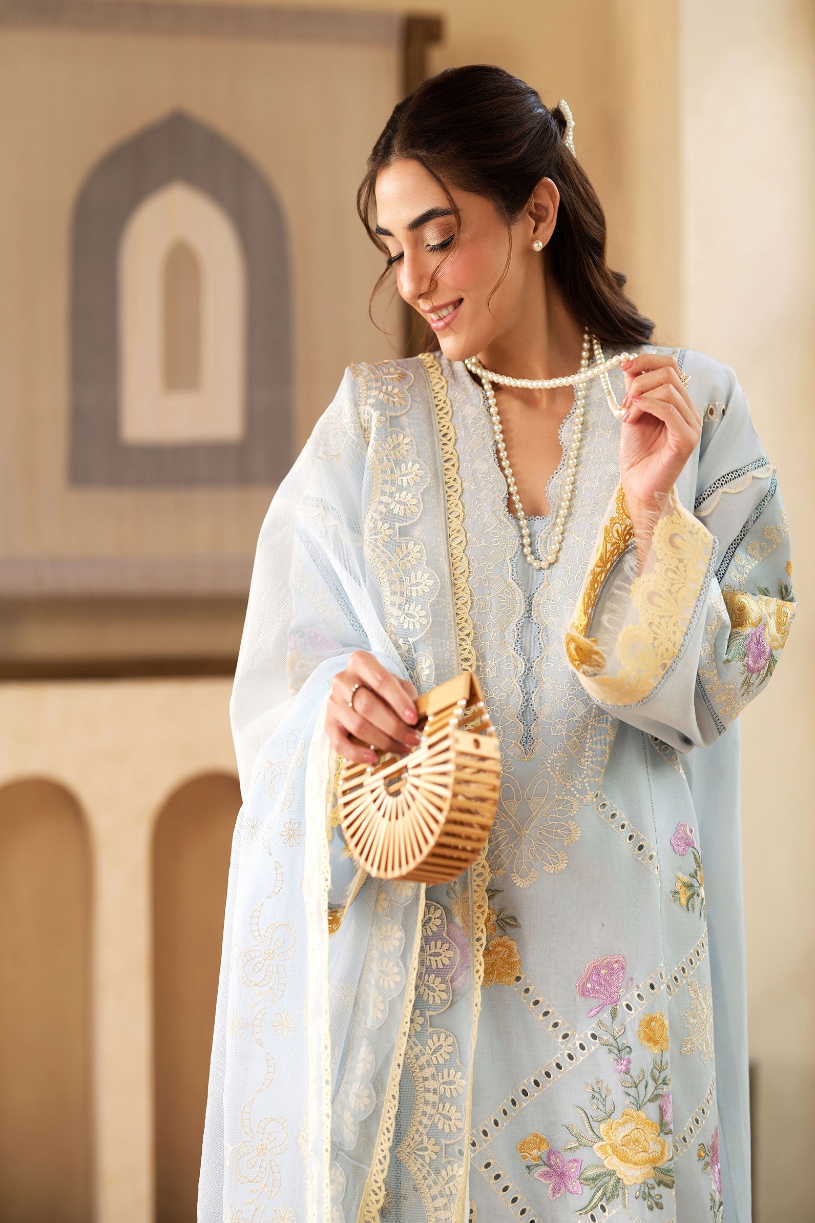Maryam Hussain | Luxury Lawn 25 | Ocean - Official Maryam Hussain - Agha Fabrics UK
