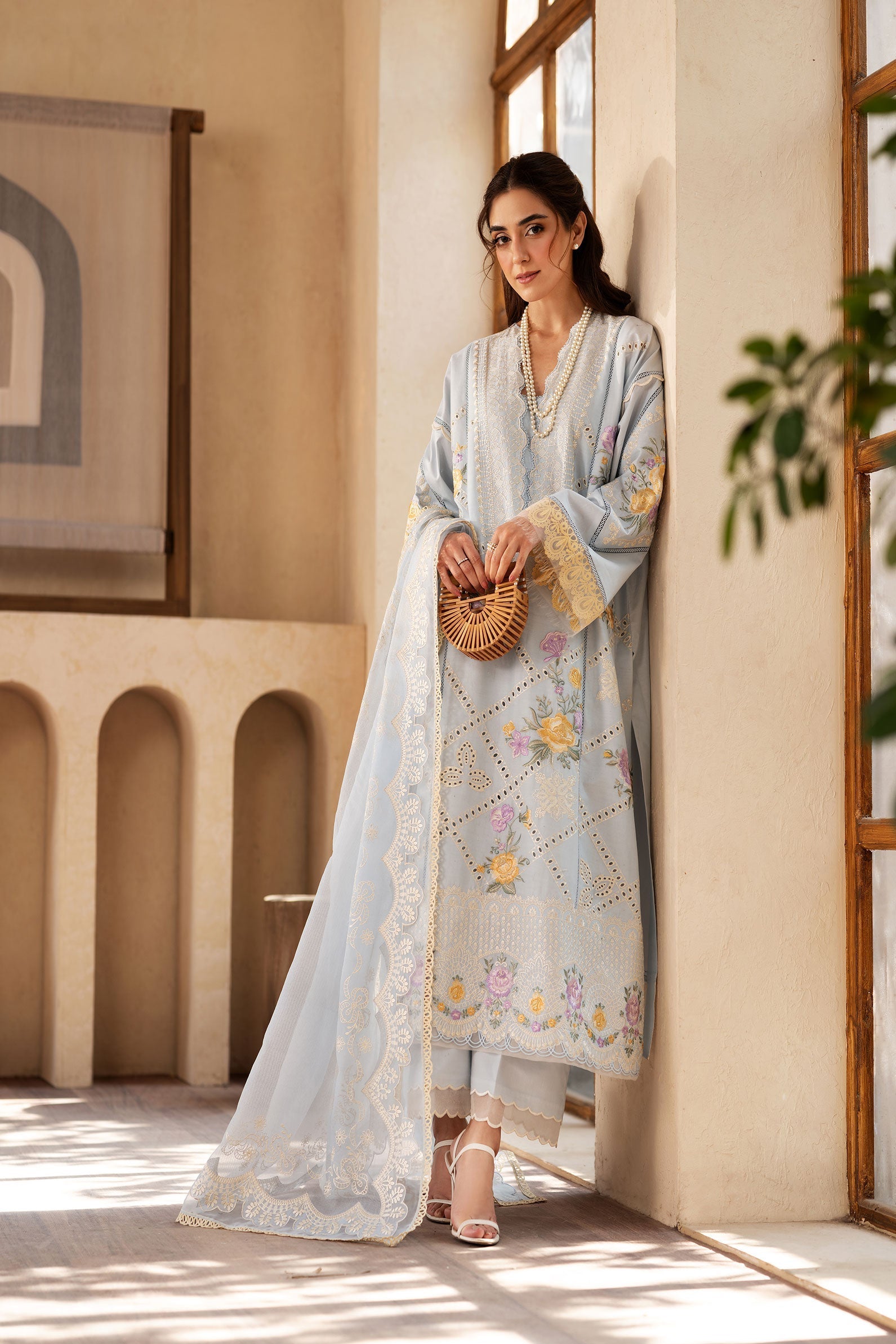 Maryam Hussain | Luxury Lawn 25 | Ocean - Official Maryam Hussain - Agha Fabrics UK