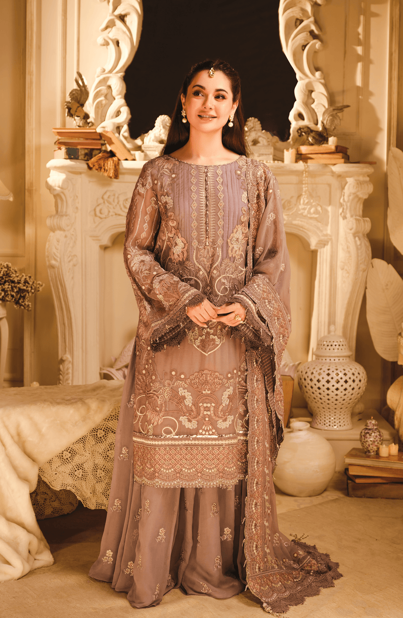 HSY | Rehana Wedding Formal | Suroor - Embroidered Chiffon Ensemble - Official HSY - Agha Fabrics UK