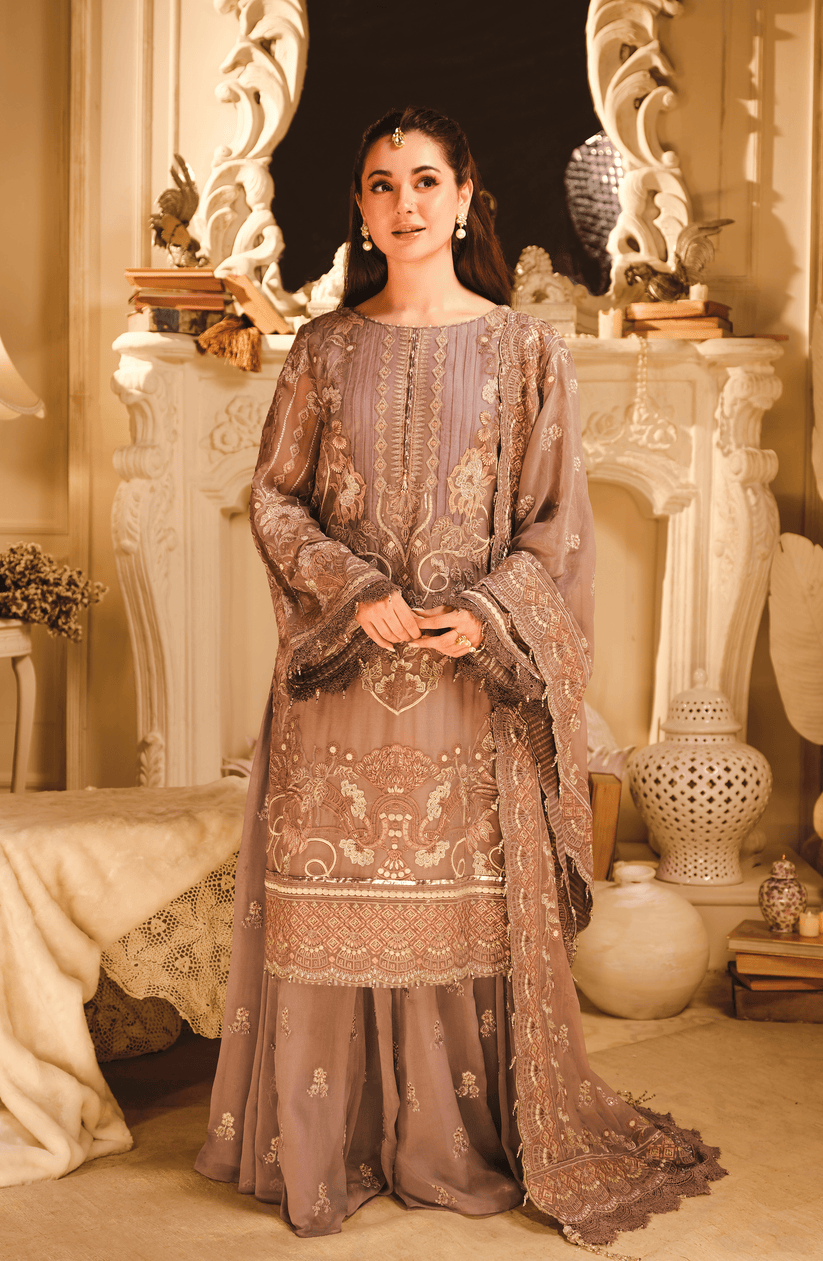 HSY | Rehana Wedding Formal | Suroor - Embroidered Chiffon Ensemble - Official HSY - Agha Fabrics UK
