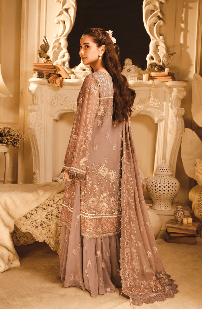 HSY | Rehana Wedding Formal | Suroor - Embroidered Chiffon Ensemble - Official HSY - Agha Fabrics UK
