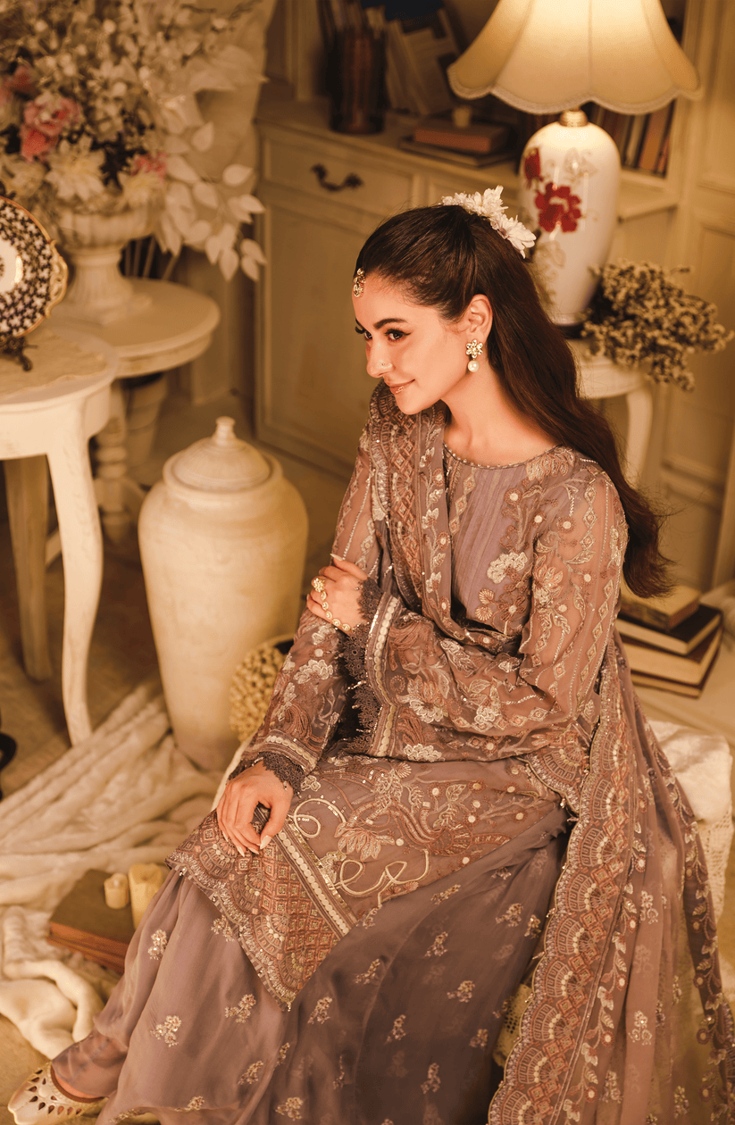 HSY | Rehana Wedding Formal | Suroor - Embroidered Chiffon Ensemble - Official HSY - Agha Fabrics UK