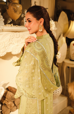 HSY | Rehana Wedding Formal | Husn - Embroidered Chiffon Ensemble - Official HSY - Agha Fabrics UK