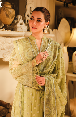 HSY | Rehana Wedding Formal | Husn - Embroidered Chiffon Ensemble - Official HSY - Agha Fabrics UK