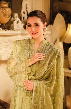 HSY | Rehana Wedding Formal | Husn - Embroidered Chiffon Ensemble - Official HSY - Agha Fabrics UK