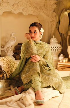 HSY | Rehana Wedding Formal | Husn - Embroidered Chiffon Ensemble - Official HSY - Agha Fabrics UK