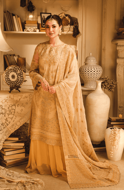 HSY | Rehana Wedding Formal | Hoor - Embroidered Chiffon Ensemble - Official HSY - Agha Fabrics UK