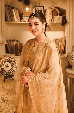 HSY | Rehana Wedding Formal | Hoor - Embroidered Chiffon Ensemble - Official HSY - Agha Fabrics UK