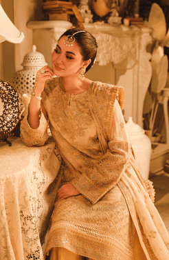 HSY | Rehana Wedding Formal | Hoor - Embroidered Chiffon Ensemble - Official HSY - Agha Fabrics UK