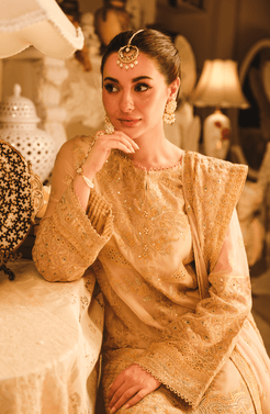 HSY | Rehana Wedding Formal | Hoor - Embroidered Chiffon Ensemble - Official HSY - Agha Fabrics UK