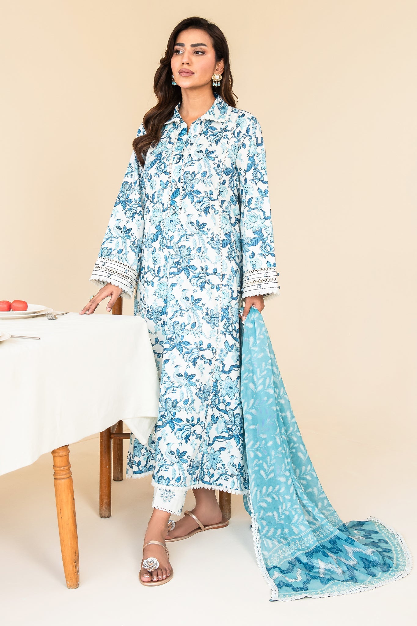 Faiza Faisal | Serene Lawn 24 | AURORA - Official Faiza Faisal - Agha Fabrics UK