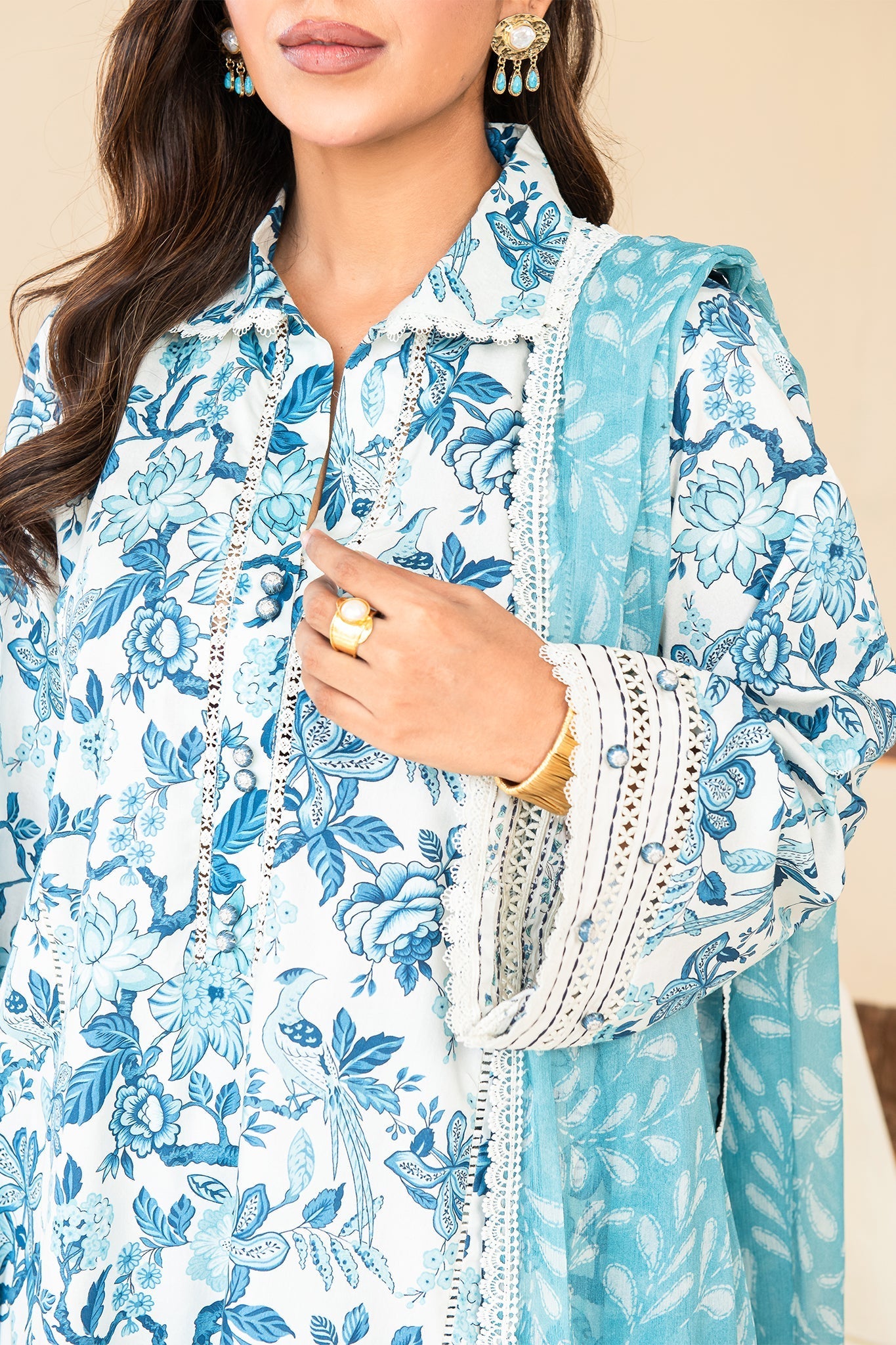 Faiza Faisal | Serene Lawn 24 | AURORA - Official Faiza Faisal - Agha Fabrics UK