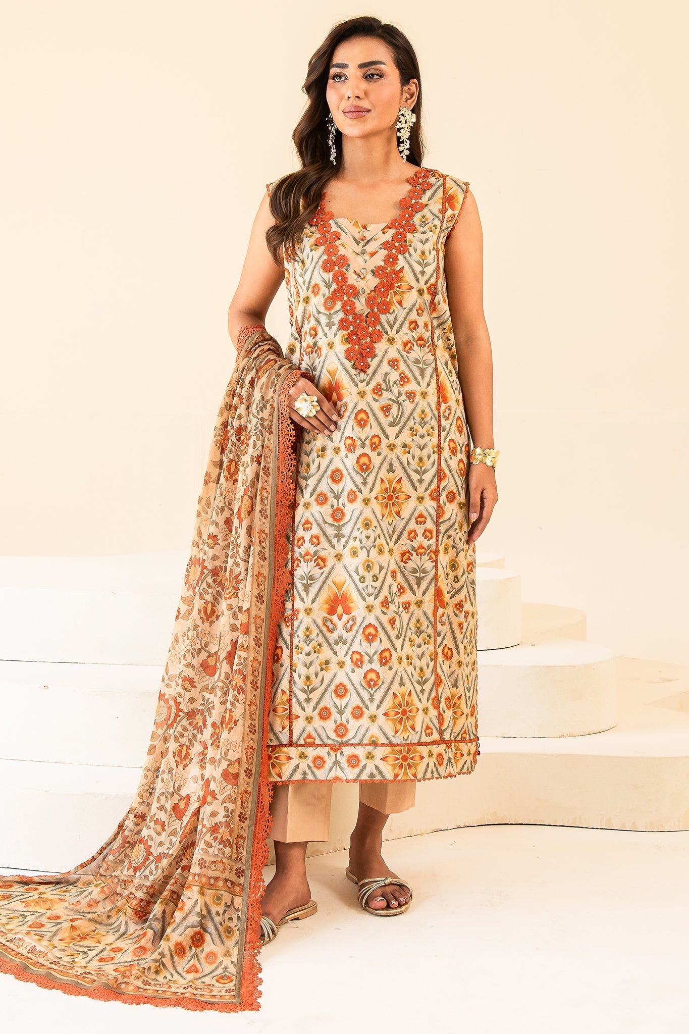 Faiza Faisal | Serene Lawn 24 | VALERIA - Official Faiza Faisal - Agha Fabrics UK