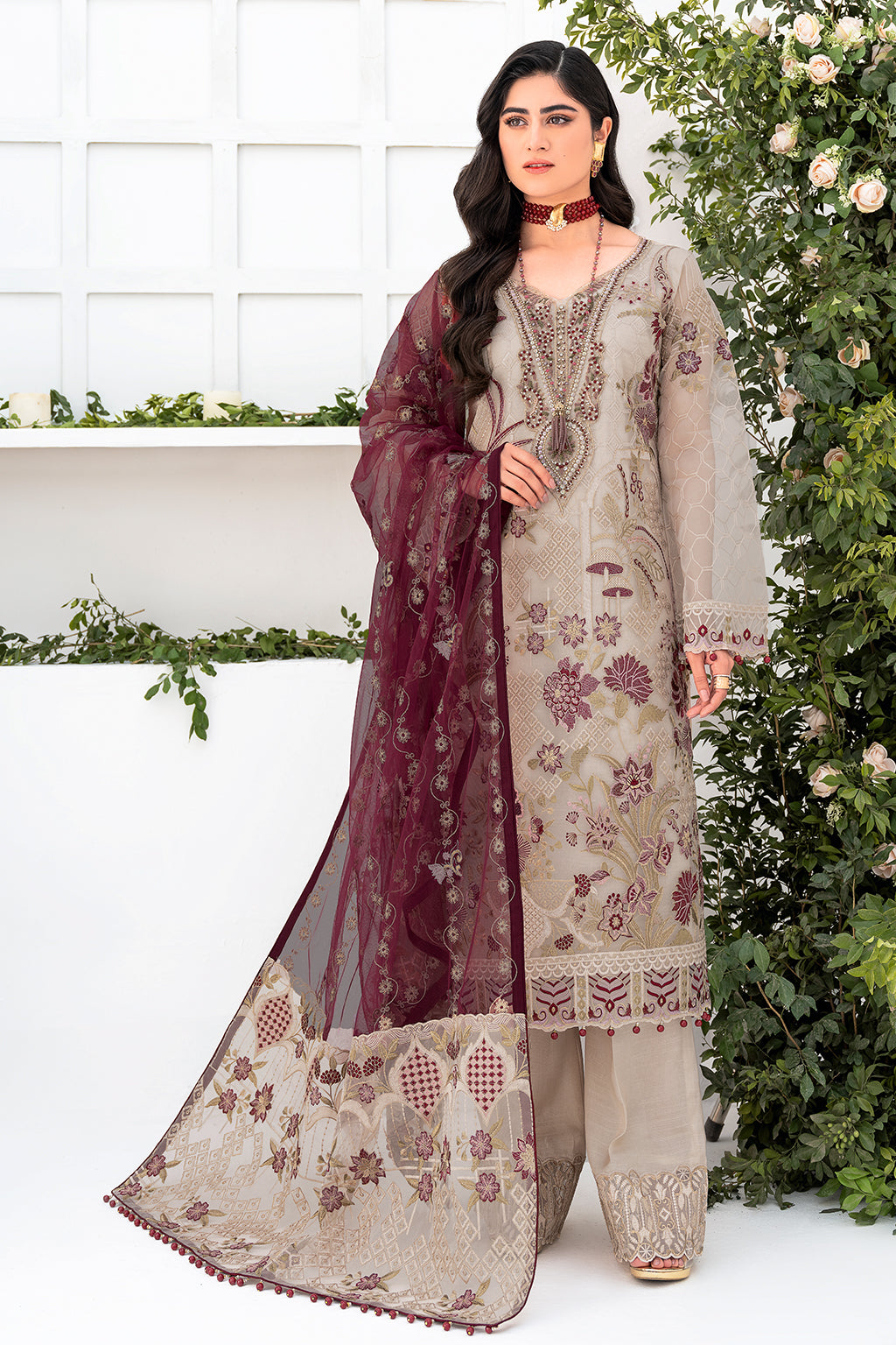 Ramsha | Minhal Organza Collection | M-806 - Official Ramsha - Agha Fabrics UK
