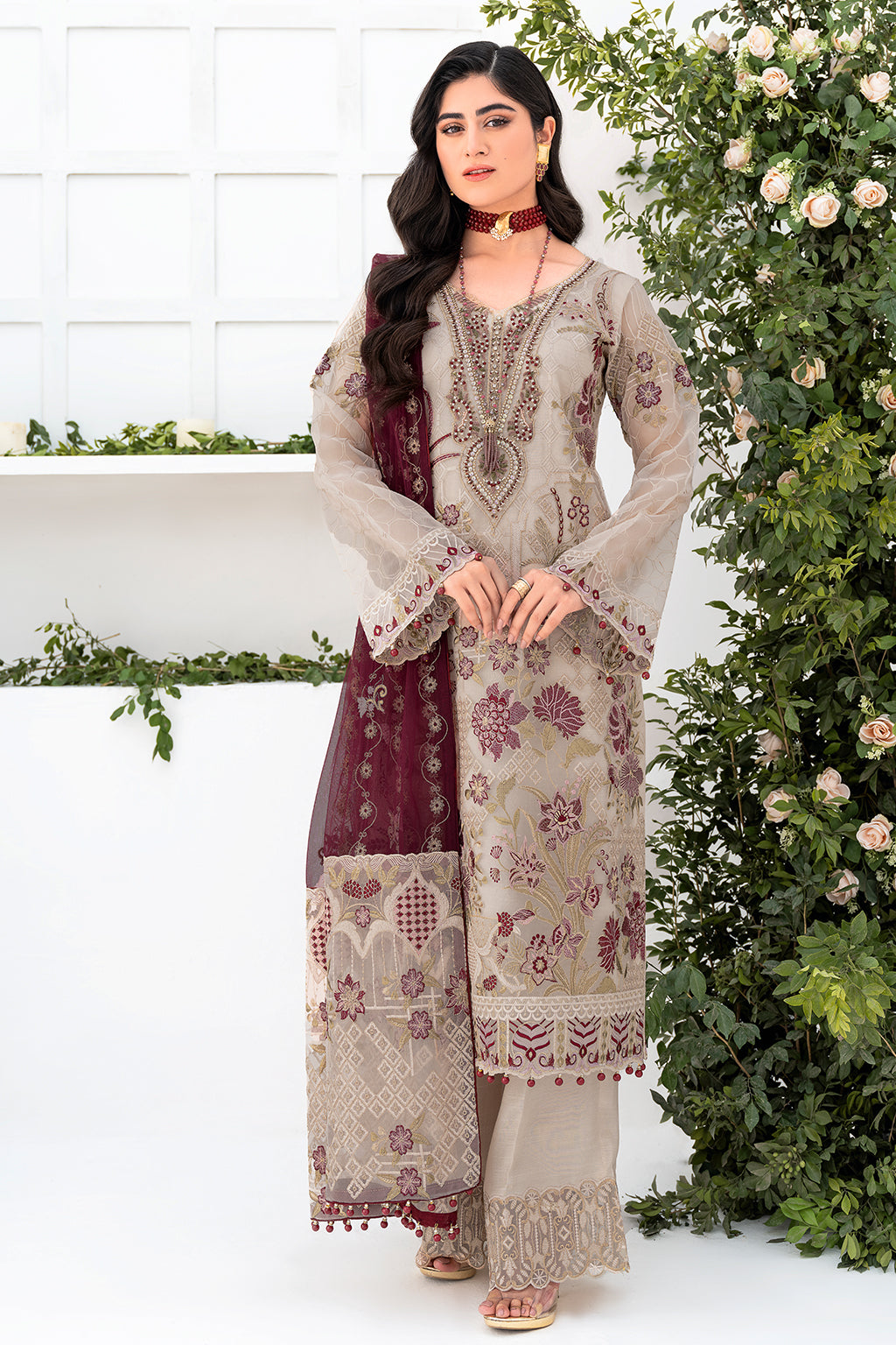 Ramsha | Minhal Organza Collection | M-806 - Official Ramsha - Agha Fabrics UK