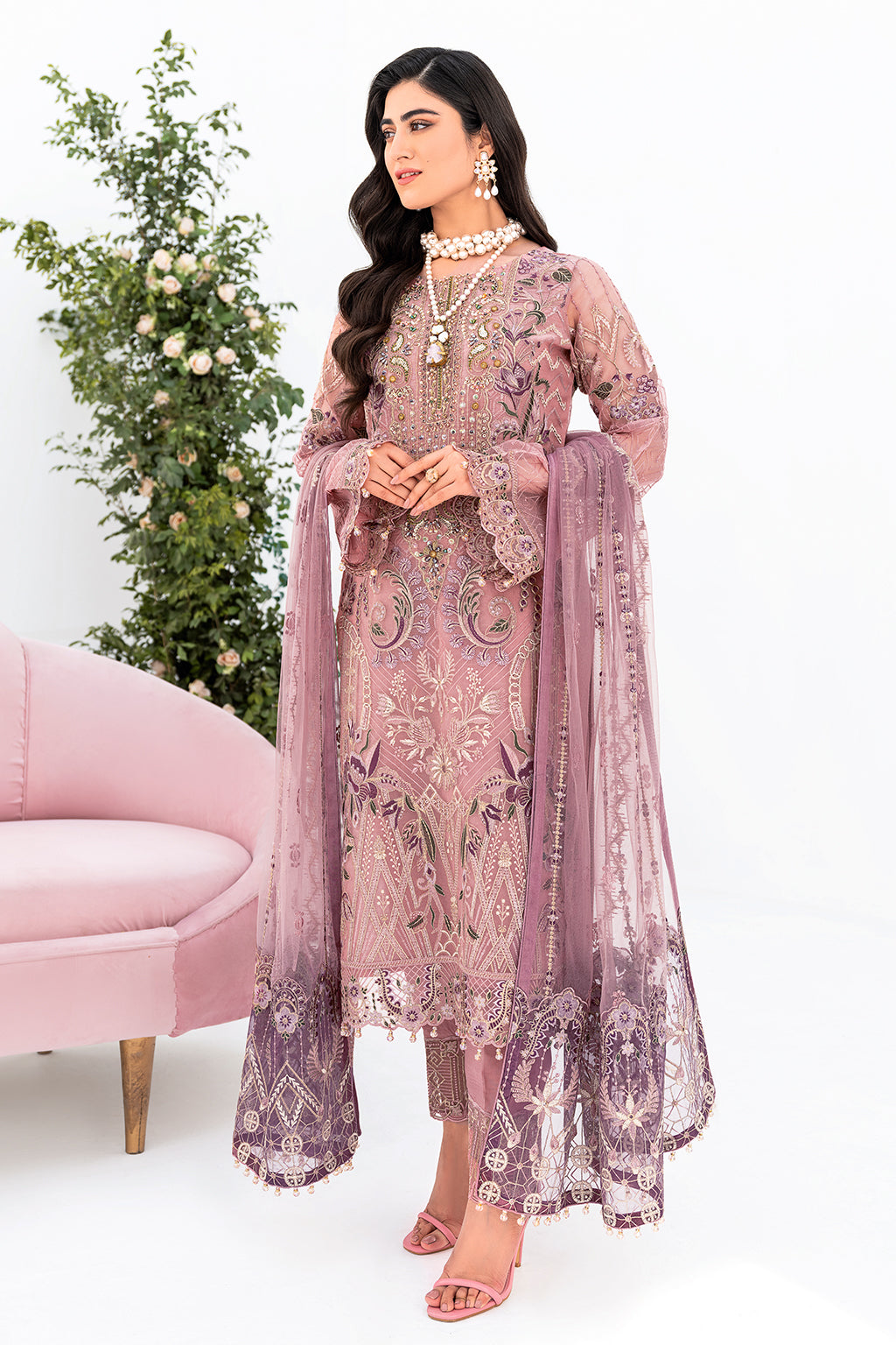 Ramsha | Minhal Organza Collection | M-804 - Official Ramsha - Agha Fabrics UK