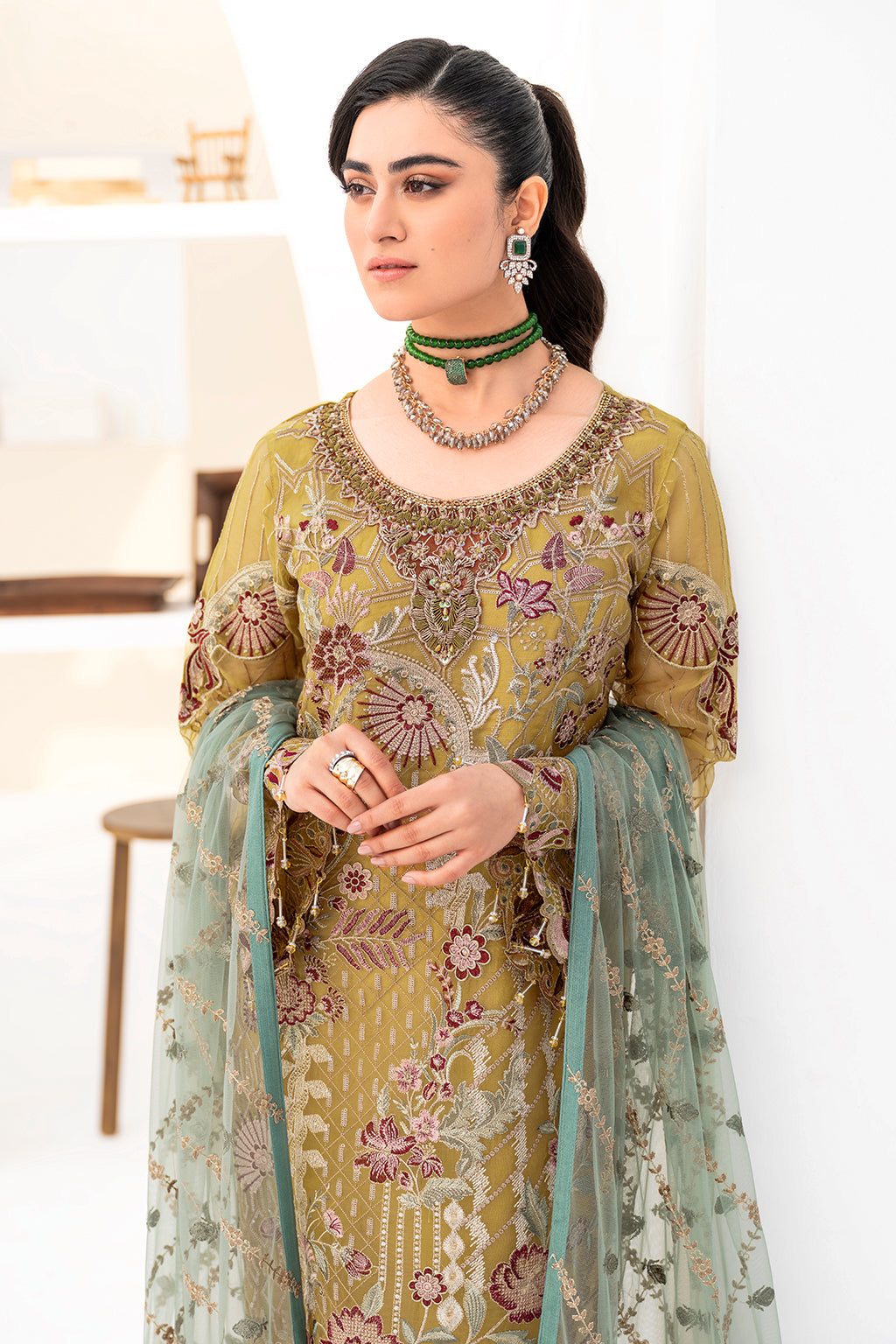 Ramsha | Minhal Organza Collection | M-805 - Official Ramsha - Agha Fabrics UK